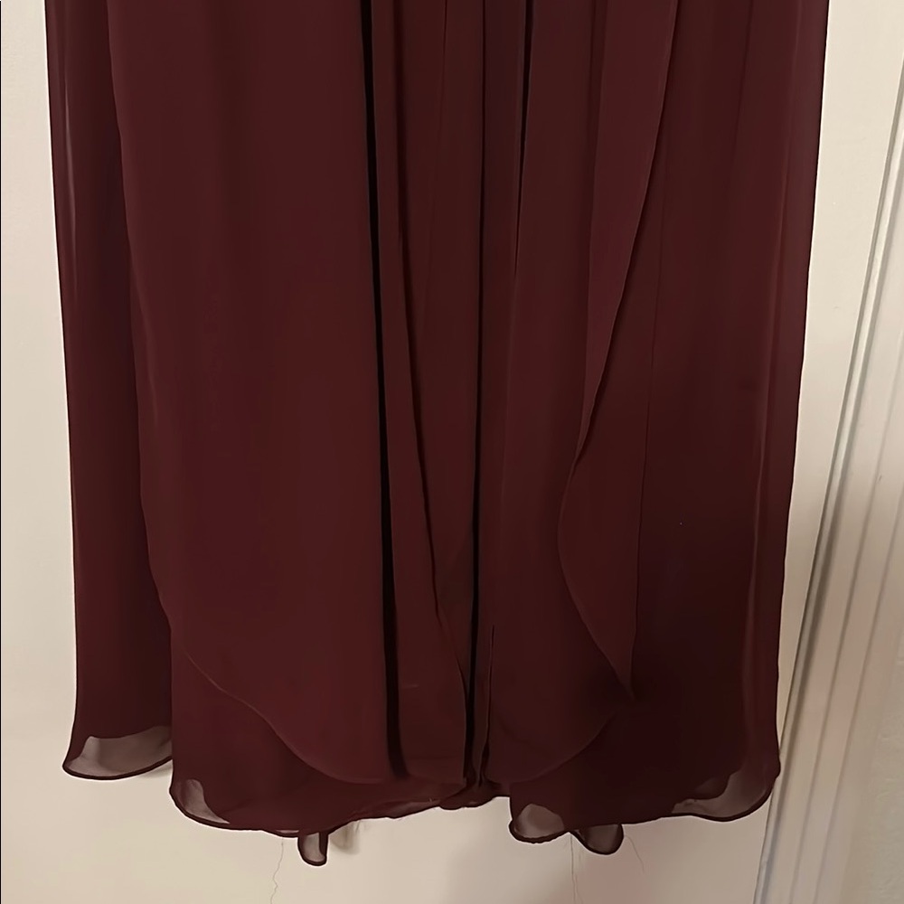 Elegant Strapless Burgundy Dress - Picture 7 of 10